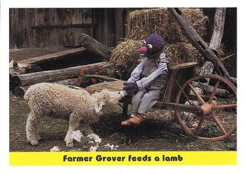 1992 Idolmaker Sesame Street #78 Farmer Grover feeds a lamb Front