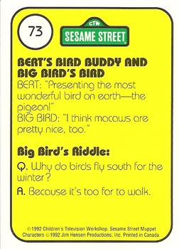1992 Idolmaker Sesame Street #73 Bert's pigeon with Big Bird's macaw? Back