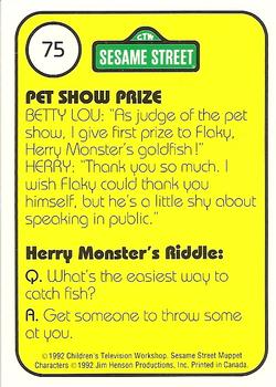 1992 Idolmaker Sesame Street #75 Herry Monster's goldfish wins first prize Back