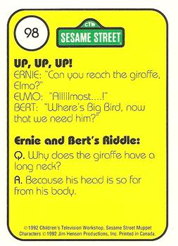 1992 Idolmaker Sesame Street #98 Each giraffe is different Back