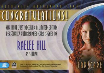 2003 Rittenhouse Farscape Season 4 - Autographs #A22 Raelee Hill Back