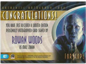 2003 Rittenhouse Farscape Season 4 - Autographs #A27 Rowan Woods Back