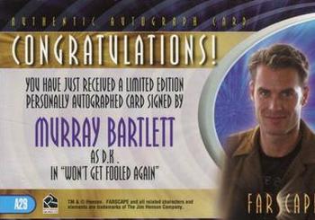 2003 Rittenhouse Farscape Season 4 - Autographs #A29 Murray Bartlett Back