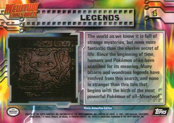 1999 Topps Pokemon the First Movie #1 Legends Back