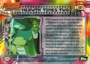 1999 Topps Pokemon the First Movie #23 Meowth Times Two Back