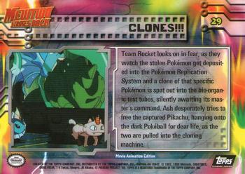 1999 Topps Pokemon the First Movie #29 Clones!!! Back
