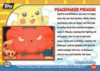 1999 Topps Pokemon the First Movie #46 Peacemaker Pikachu Back