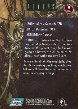 1995 Topps Aliens Predator Universe #8 Dave Dorman Back