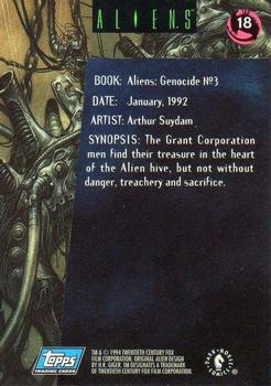 1995 Topps Aliens Predator Universe #18 Arthur Suydam Back
