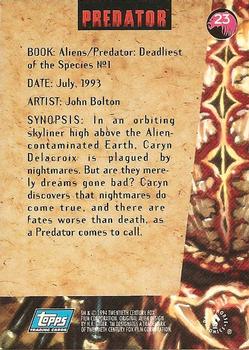 1995 Topps Aliens Predator Universe #23 John Bolton Back
