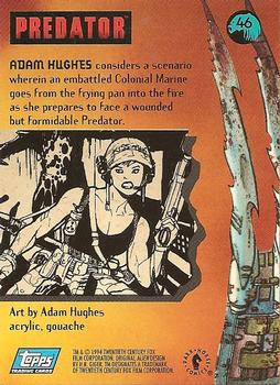 1995 Topps Aliens Predator Universe #46 Adam Hughes Back