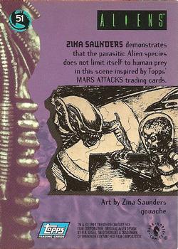 1995 Topps Aliens Predator Universe #51 Zina Saunders Back
