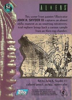 1995 Topps Aliens Predator Universe #52 John K. Snyder III Back
