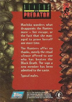 1995 Topps Aliens Predator Universe #70 Aliens vs. Predator Back