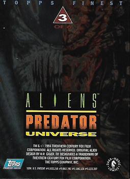 1995 Topps Aliens Predator Universe - Finest Chromium #C3 Arthur Suydam Back