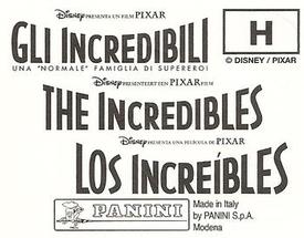 2004 Panini The Incredibles Stickers - Embossed Foil Stickers #H (no text) Back