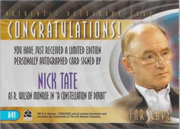 2004 Rittenhouse Farscape Through the Wormhole - Autographs #A41 Nick Tate Back