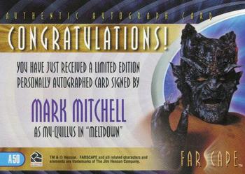2004 Rittenhouse Farscape Through the Wormhole - Autographs #A50 Mark Mitchell Back