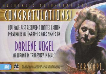 2004 Rittenhouse Farscape Through the Wormhole - Autographs #A56 Darlene Vogel Back