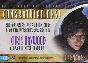 2004 Rittenhouse Farscape Through the Wormhole - Autographs #A63 Chris Haywood Back