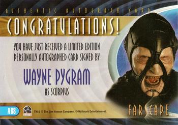 2004 Rittenhouse Farscape Through the Wormhole - Autographs #A68 Wayne Pygram Back
