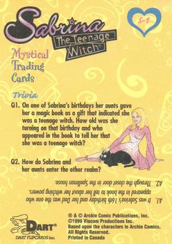 1999 Dart Sabrina the Teenage Witch - Foil #S-1 On one of Sabrina's birthdays.. Back