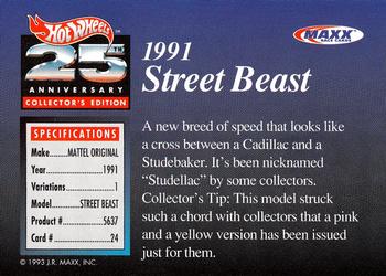 1993 Maxx Hot Wheels 25th Anniversary #24 1991 Street Beast Back