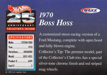 1993 Maxx Hot Wheels 25th Anniversary #3 1970 Boss Hoss Back