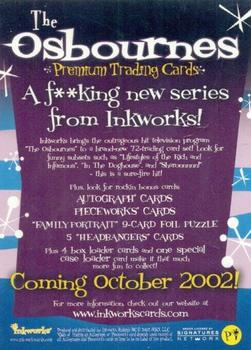 2002 Inkworks The Osbournes - Promos #Pi The Osbournes Back