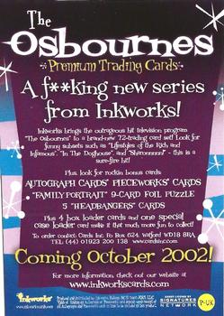 2002 Inkworks The Osbournes - Promos #P-UK The Osbournes Back