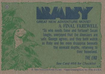 1985 Topps Baby #65 A Final Farewell Back