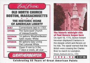 1994-95 Craftsman - Great American Homes #1 Boston's Old North Church Back