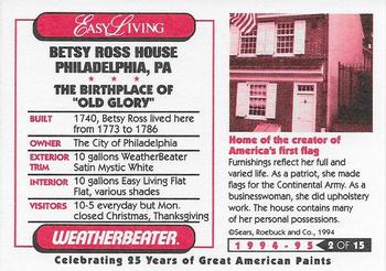 1994-95 Craftsman - Great American Homes #2 Betsy Ross House Back