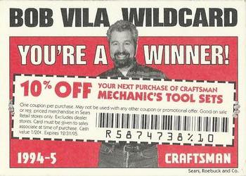 1994-95 Craftsman - Bob Vila Wildcards #NNO Bob Vila Back