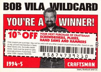 1994-95 Craftsman - Bob Vila Wildcards #NNO Bob Vila Back