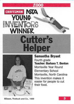 1999-00 Craftsman - Young Inventors Award Winners #3 Cutter's Helper Back