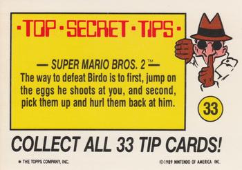 1989 Topps Nintendo #33 Super Mario Bros. Back
