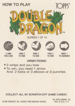 1989 Topps Nintendo - Double Dragon Scratch-Offs #1 D.D. Screen 1 Back