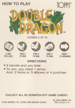 1989 Topps Nintendo - Double Dragon Scratch-Offs #2 D.D. Screen 2 Back