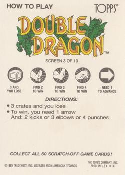 1989 Topps Nintendo - Double Dragon Scratch-Offs #3 D.D. Screen 3 Back