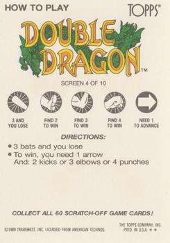 1989 Topps Nintendo - Double Dragon Scratch-Offs #4 D.D. Screen 4 Back