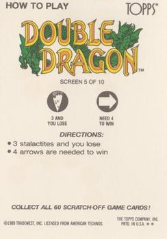 1989 Topps Nintendo - Double Dragon Scratch-Offs #5 D.D. Screen 5 Back