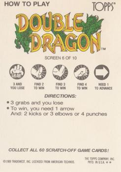 1989 Topps Nintendo - Double Dragon Scratch-Offs #6 D.D. Screen 6 Back