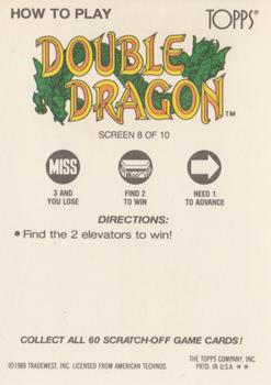 1989 Topps Nintendo - Double Dragon Scratch-Offs #8 D.D. Screen 8 Back