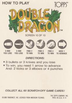 1989 Topps Nintendo - Double Dragon Scratch-Offs #10 D.D. Screen 10 Back
