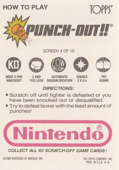 1989 Topps Nintendo - Punch-Out!! Scratch-Offs #3 Punch-Out Screen 3 (Piston Honda) Back