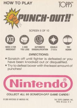 1989 Topps Nintendo - Punch-Out!! Scratch-Offs #5 Punch-Out Screen 5 (Don Flamenco) Back