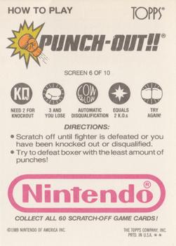 1989 Topps Nintendo - Punch-Out!! Scratch-Offs #6 Punch-Out Screen 6 (Bald Bull) Back