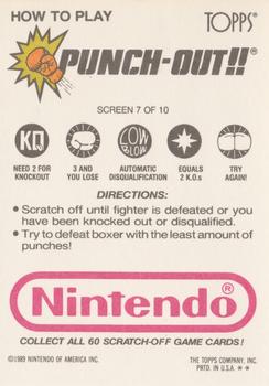1989 Topps Nintendo - Punch-Out!! Scratch-Offs #7 Punch-Out Screen 7 (King Hippo) Back