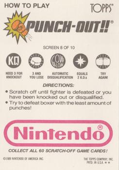 1989 Topps Nintendo - Punch-Out!! Scratch-Offs #8 Punch-Out Screen 8 (Soda Popinski) Back